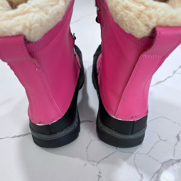 BearPaw | Girls Leather Pink Faux Fur Winter Snow Boots Size 5 - Picture 7 of 15